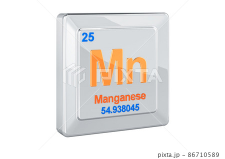 Manganese Mn, chemical element sign. 3D rendering 86710589