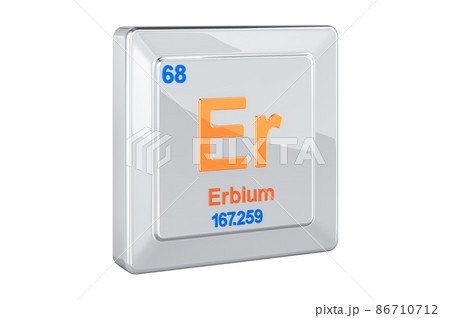 Erbium Er, chemical element sign. 3D rendering 86710712