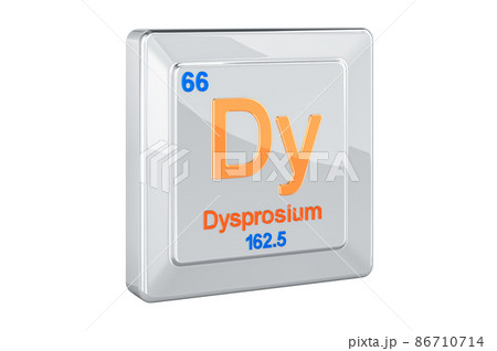 Dysprosium Dy, chemical element sign. 3D rendering 86710714