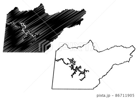 Cherokee County, North Carolina State (U.S. county, United States of America, USA, U.S., US) map vector illustration, scribble sketch Cherokee map 86711905