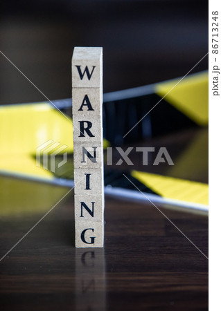 文字ブロック WARNING 文字ブロック WARNING 86713248
