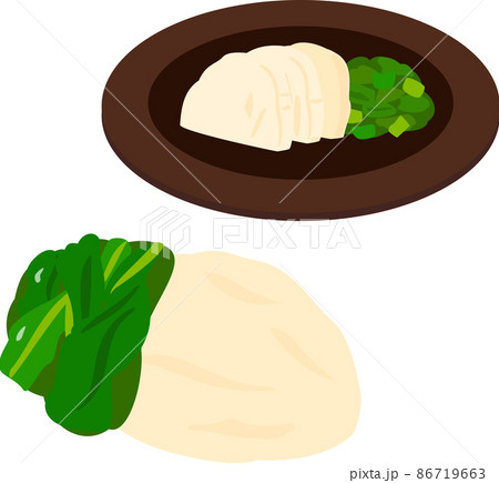 切って皿に盛ったすぐき漬け 切って皿に盛ったすぐき漬け 86719663