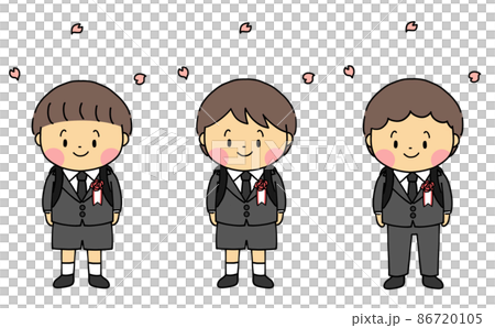 春 小学校 入学式の子ども 春 小学校 入学式の子ども 86720105