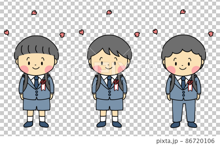 春 小学校 入学式の子ども 春 小学校 入学式の子ども 86720106