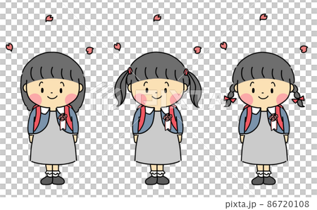 春 小学校 入学式の子ども 春 小学校 入学式の子ども 86720108