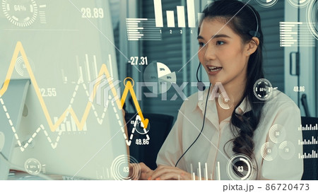 Customer support call center provide data with envisional graphic Customer support call center provide data with envisional graphic 86720473