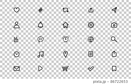 Vector illustration set of SNS icons 86722653