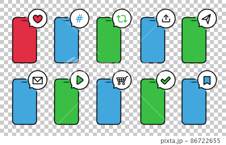 Vector illustration set of SNS icons Vector illustration set of SNS icons 86722655