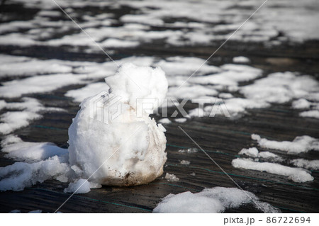 溶けかけた雪だるま 86722694