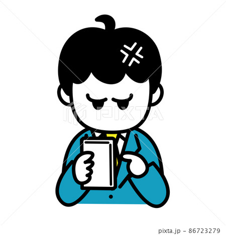 男性 会社員 スマホ 怒り 上半身 イラストセット 男性 会社員 スマホ 怒り 上半身 イラストセット 86723279