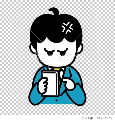 男性 会社員 スマホ 怒り 上半身 イラストセット 男性 会社員 スマホ 怒り 上半身 イラストセット 86723279