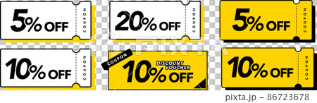 5%〜20%オフのクーポン券のベクターデザインセット 86723678