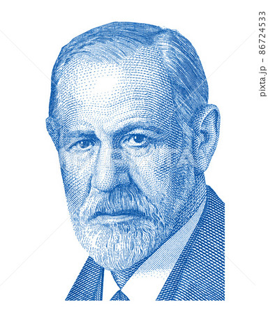 Sigmund Freud Portrait from Austria schilling Banknote. Austrian famous neurologist who founded the discipline of psychoanalysis. Sigmund Freud 1856-1939 Sigmund Freud Portrait from Austria schilling Banknote. Austrian famous neurologist who founded the discipline of psychoanalysis. Sigmund Freud 1856-1939 86724533