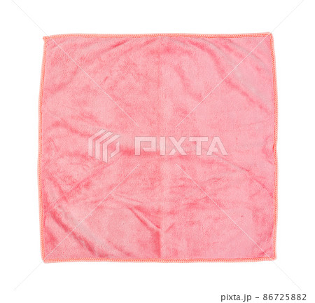 Pink Microfiber Towel isolated on white background. 86725882