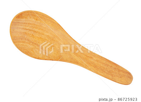 Top view of blank wooden tablespoon isolated on white background. Top view of blank wooden tablespoon isolated on white background. 86725923