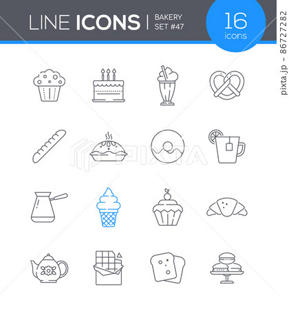 Bakery - modern line design style icon set Bakery - modern line design style icon set 86727282
