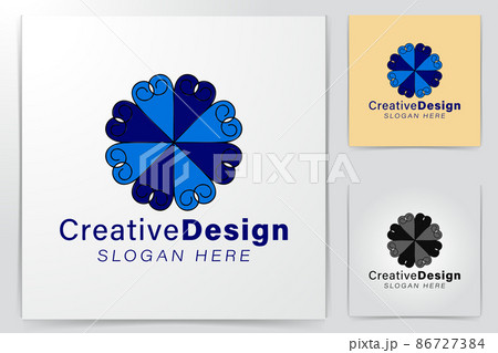 round tent top view. beauty abstract flower logo Ideas. Inspiration logo design. Template Vector Illustration. Isolated On White Background 86727384