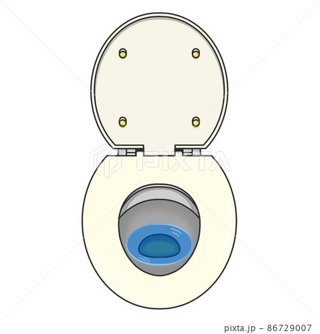 蓋が開いた状態の白色の洋式水洗トイレのイラスト素材 蓋が開いた状態の白色の洋式水洗トイレのイラスト素材