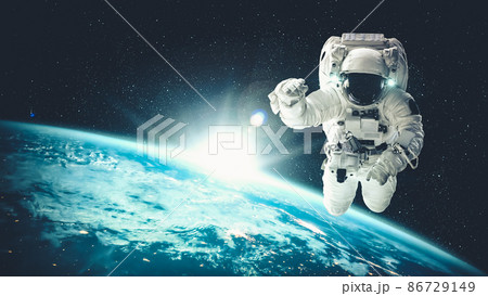 Astronaut spaceman do spacewalk while working for spaceflight mission Astronaut spaceman do spacewalk while working for spaceflight mission 86729149