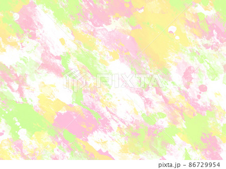 水彩背景 グリーン、イエロー、ピンク 水彩背景 グリーン、イエロー、ピンク 86729954