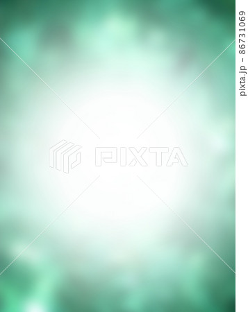 抽象的な木漏れ日のイメージが四方から中央に白くなるグラデーション背景素材 縦 86731069