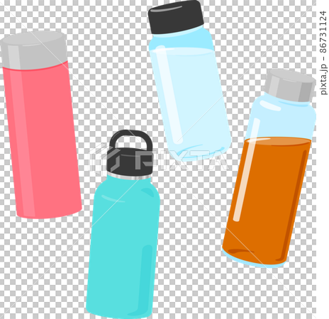 飲み物を入れた水筒 マイボトルのイラスト素材