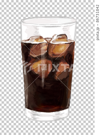 Hand-painted touch iced coffee illustration Hand-painted touch iced coffee illustration 86731842