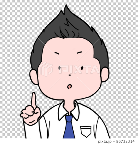 Male loose character illustration office worker pointing Male loose character illustration office worker pointing 86732314