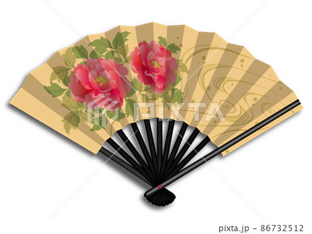 牡丹柄扇子 86732512