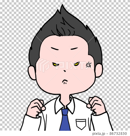 Loose male character illustration office worker angry fist Loose male character illustration office worker angry fist 86732830