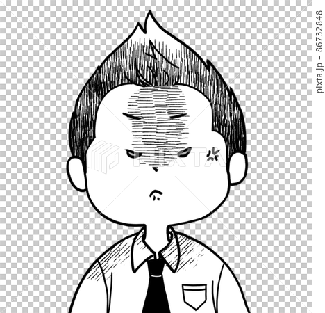 鬆散的男性人物插圖黑白很生氣 鬆散的男性人物插圖黑白很生氣 86732848
