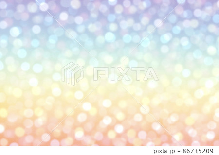 イルミネーション風背景）虹色ボケライトの抽象イラスト　グラデーション　幻想的　ホリデー　丸　春　淡い 86735209