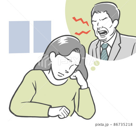 上司からのプレッシャーに悩み、眠れない若い女性 86735218