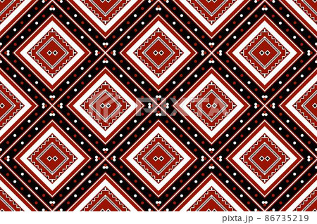 Geometric ethnic oriental seamless pattern traditional Design for background,carpet,wallpaper.clothing,wrapping,Batik fabric,Vector illustration.embroidery style - Sadu, sadou, sadow or sado 86735219