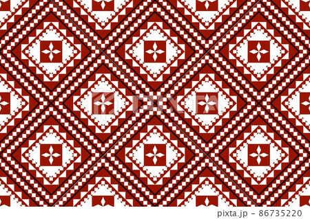 Geometric ethnic oriental seamless pattern traditional Design for background,carpet,wallpaper.clothing,wrapping,Batik fabric,Vector illustration.embroidery style - Sadu, sadou, sadow or sado 86735220