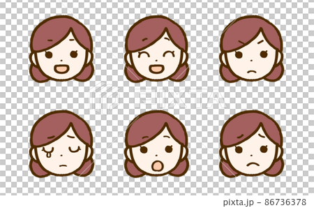 女性の表情イラストセット 86736378