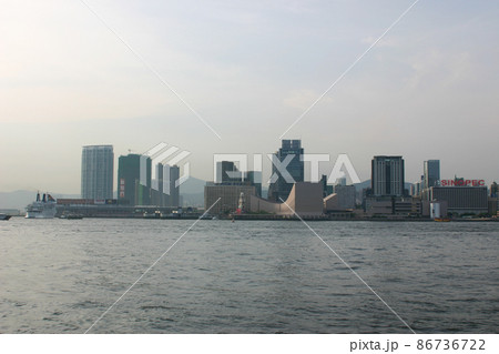 the Hong Kong Cultural Centre with palms and towers 15 July 2004 86736722