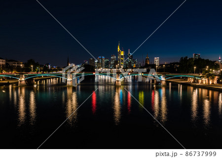 View over the financial district and the river Main 86737999