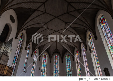 Interior design of a catholic church 86738001