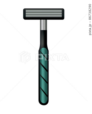 Razor. Beard haircut accessorie. Sharp shave equipment for hygiene or hairstyle isolated on white. Shaving mock up icon Razor. Beard haircut accessorie. Sharp shave equipment for hygiene or hairstyle isolated on white. Shaving mock up icon 86738290