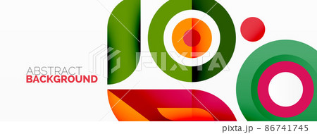 Abstract round shapes background. Minimalist decoration. Geometric background with circles and rings 86741745