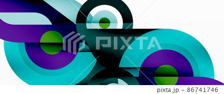 Rings and circles geometric abstract background for wallpaper, banner, backdrop 86741746