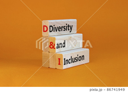 D and I, Diversity and inclusion symbol. Concept words D and I, diversity and inclusion on blocks on beautiful orange table orange background. Business, D and I, diversity and inclusion concept. D and I, Diversity and inclusion symbol. Concept words D and I, diversity and inclusion on blocks on beautiful orange table orange background. Business, D and I, diversity and inclusion concept. 86741949