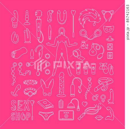 Set of sex toys. Collection of toys for adults. - Stock Illustration  [98748760] - PIXTA