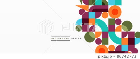 Minimal geometric abstract background. Circle square and triangle design. Trendy techno business template for wallpaper, banner, background or landing 86742773