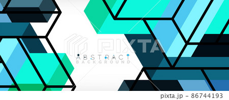 Abstract background. 3d cubes, cubic elements and blocks. Techno or business concept for wallpaper, banner, background, landing page Abstract background. 3d cubes, cubic elements and blocks. Techno or business concept for wallpaper, banner, background, landing page 86744193