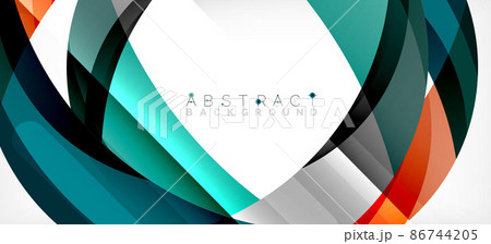 Color circle shapes, minimal geometric background. Trendy dynamic composition. Vector Illustration For Wallpaper, Banner, Background, Landing Page 86744205