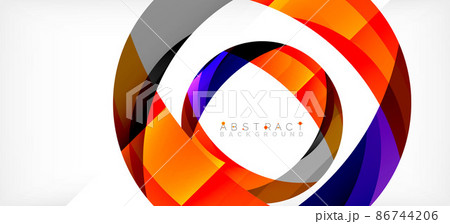 Color circle shapes, minimal geometric background. Trendy dynamic composition. Vector Illustration For Wallpaper, Banner, Background, Landing Page 86744206