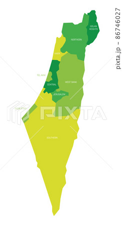 Israel - administrative map of districts Israel - administrative map of districts 86746027