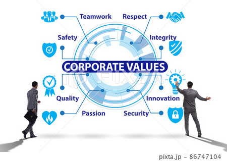 Businessman in the corporate values concept Businessman in the corporate values concept 86747104